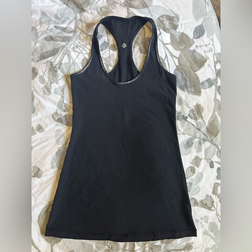 lululemon | cool racerback reversible - black or black w/ white ombré stitching - Picture 7 of 10